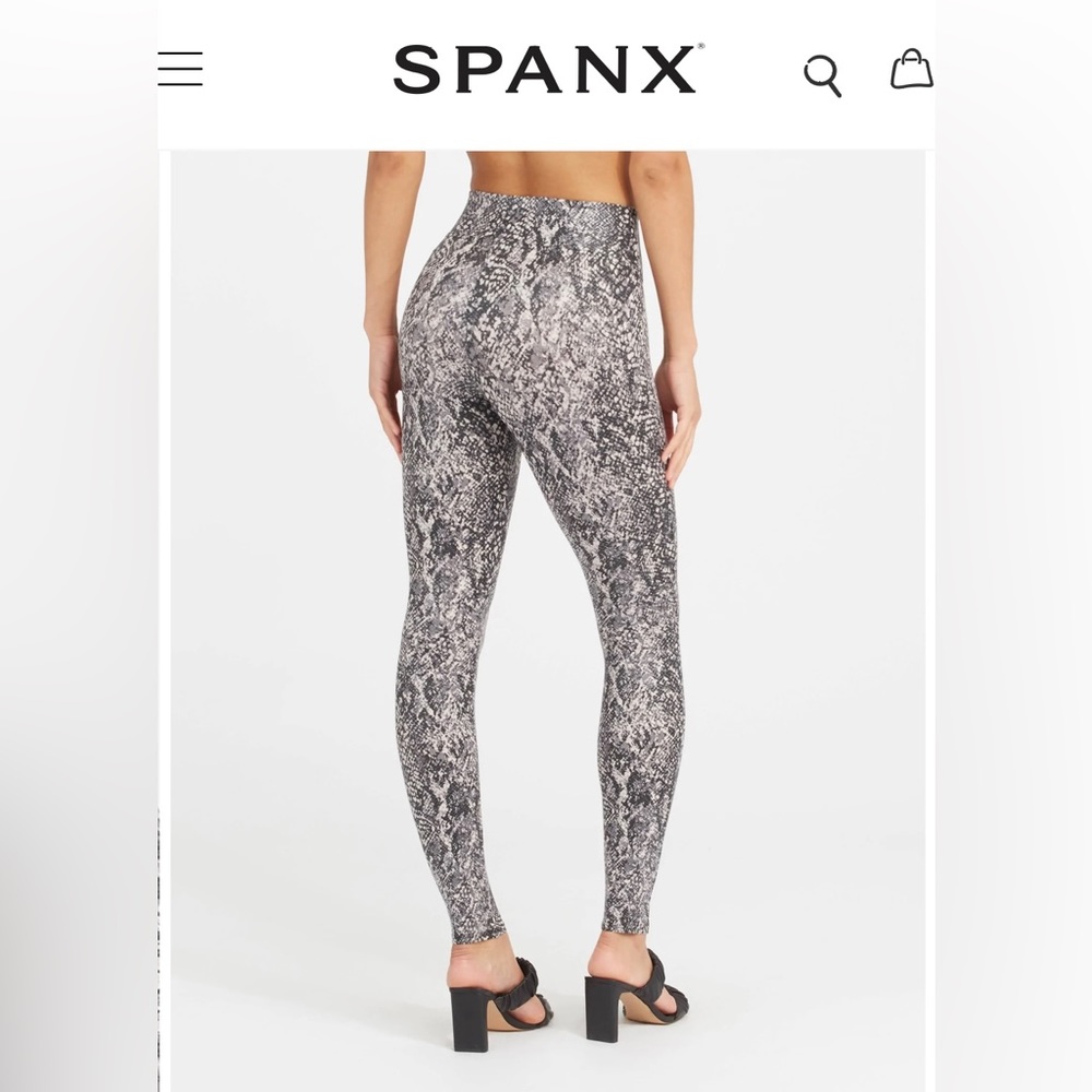 Spanx Snake Faux Leather Shine Leggings